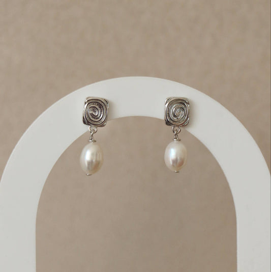 Boucles d'oreilles clous spirale Zolia argent