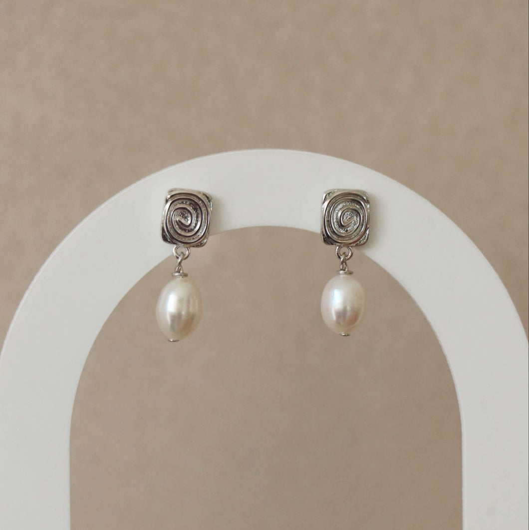Boucles d'oreilles clous spirale Zolia argent