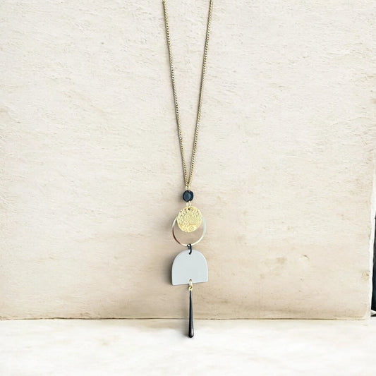 Collier or, beige noir  | MF-400 | M Fantaisies
