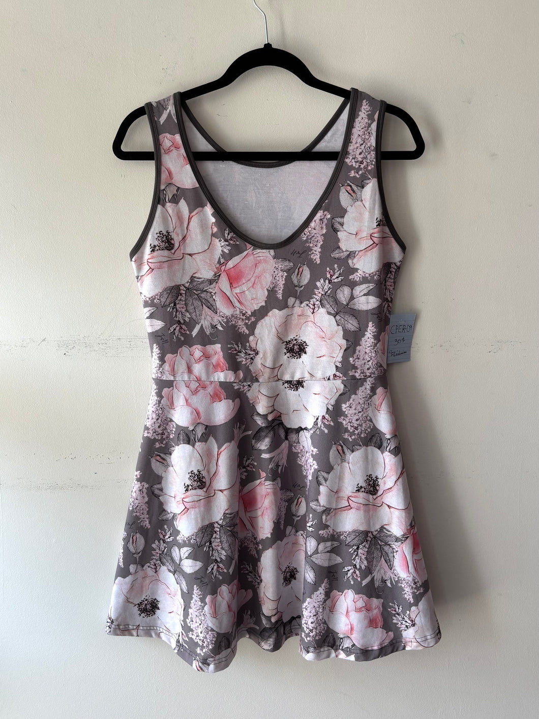 Robe grise/rose fleur | CPER-09 (M)