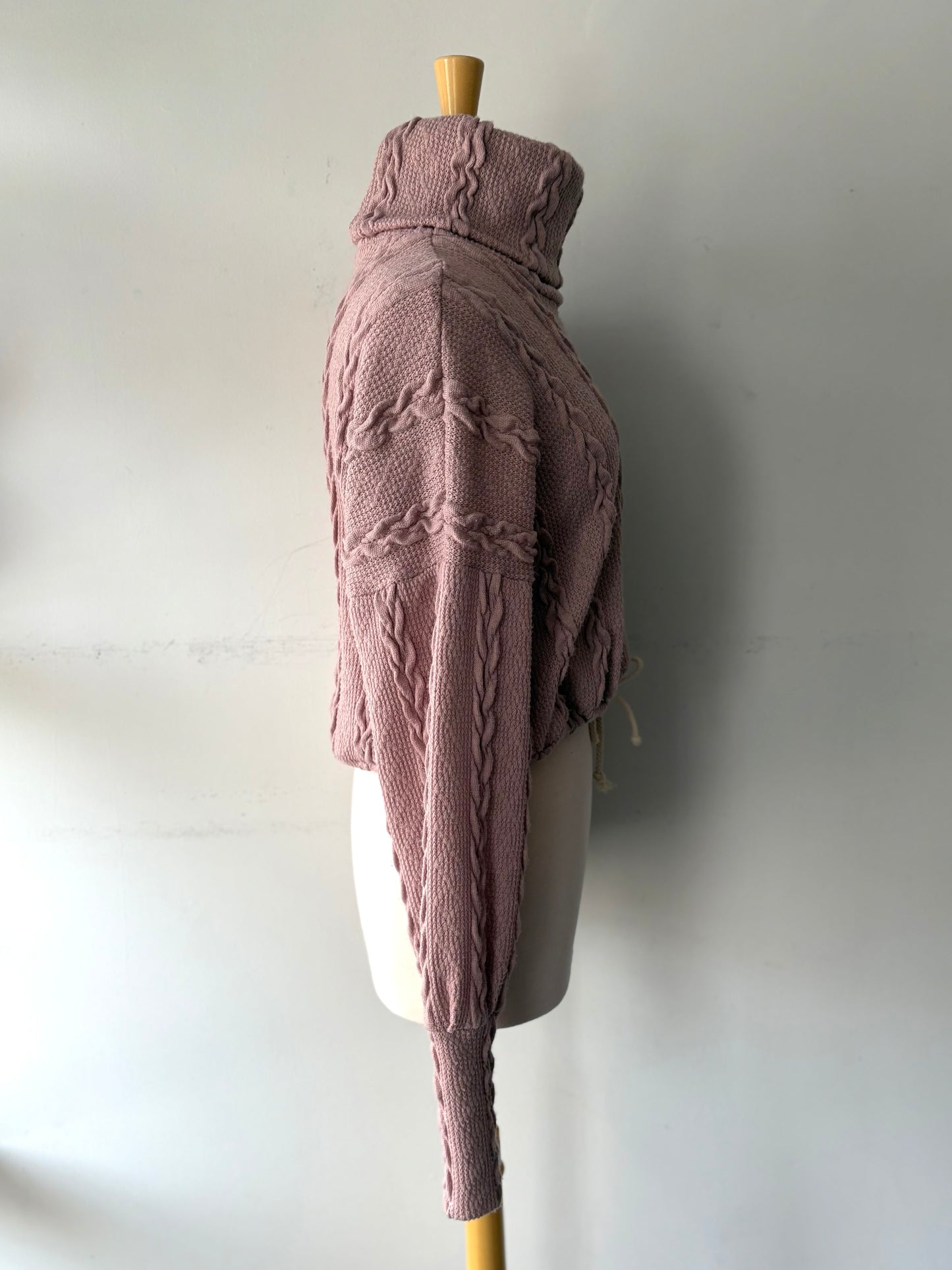 Chandail tricot rose manche longue | PINK-462 (M-L)