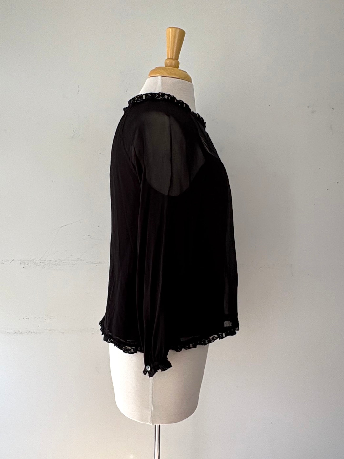 Blouse noire dentelle | FTHI-33 (S)