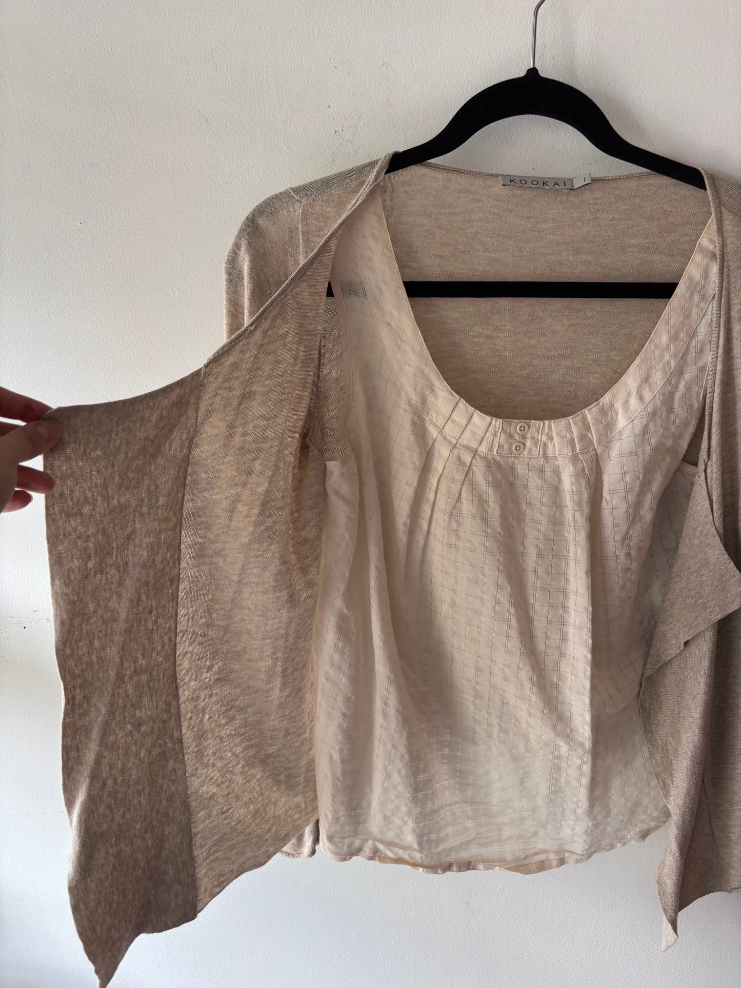 Veste-camisole coton beige | LDUP-02( S-M)