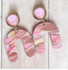 B.O. rose en carbone de verre pendatif en acétate | MF-327 | M Fantaisies