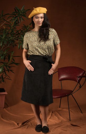 Jupe midi corduroy  F20-04 (XL fait XXL)