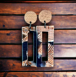 Boucle d'oreilles bois et acrylique | MF-1214