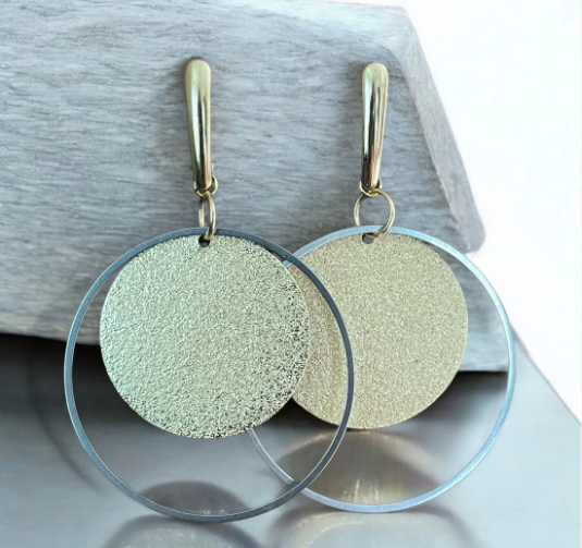 Boucle d'oreilles anneaux paillettes   | MF-336-1