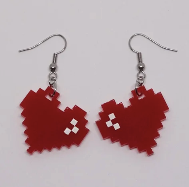 B.O. Pendantes coeur pixel | Lili1037