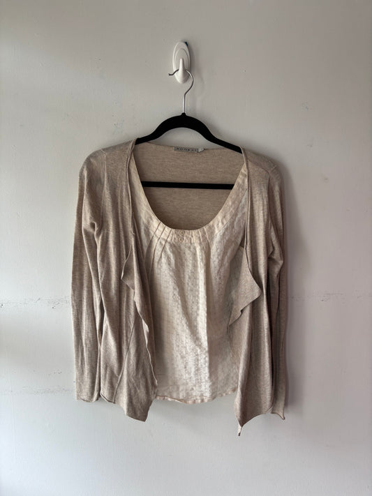 Veste-camisole coton beige | LDUP-02( S-M)