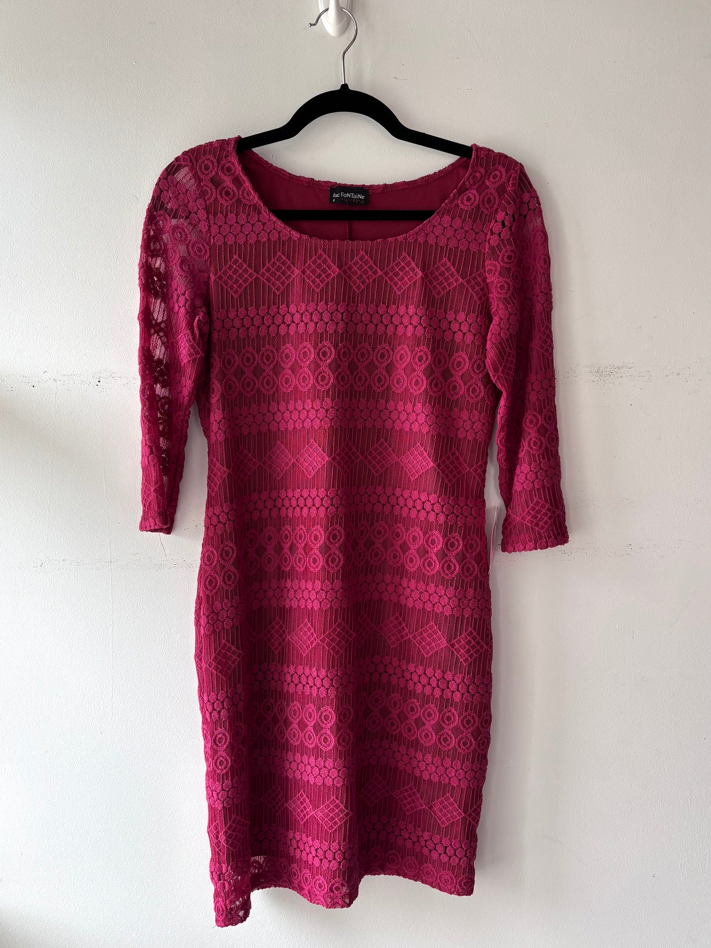 Robe framboise dentelle | JCAM-15 (S)