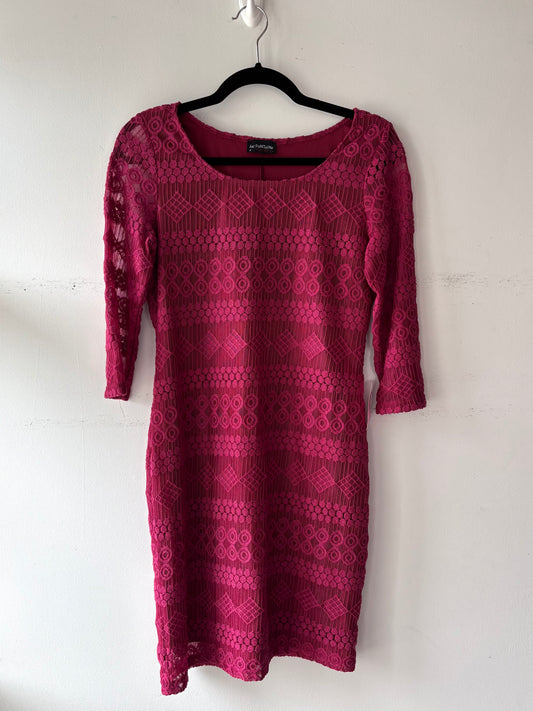 Robe framboise dentelle | JCAM-15 (S)