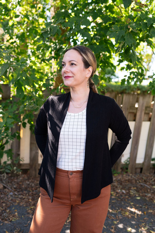 Veste courte tricot noir | Pinkmuchacha'