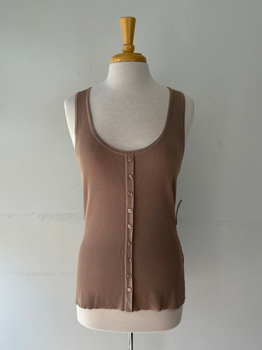 Camisole café au lait, boutons avant | ASIM-141 (XL)
