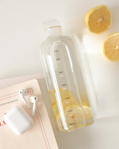 Bouteille d'eau avec heures