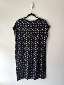 Robe noire/agrume argent, pas manche | PINK-373 (L)
