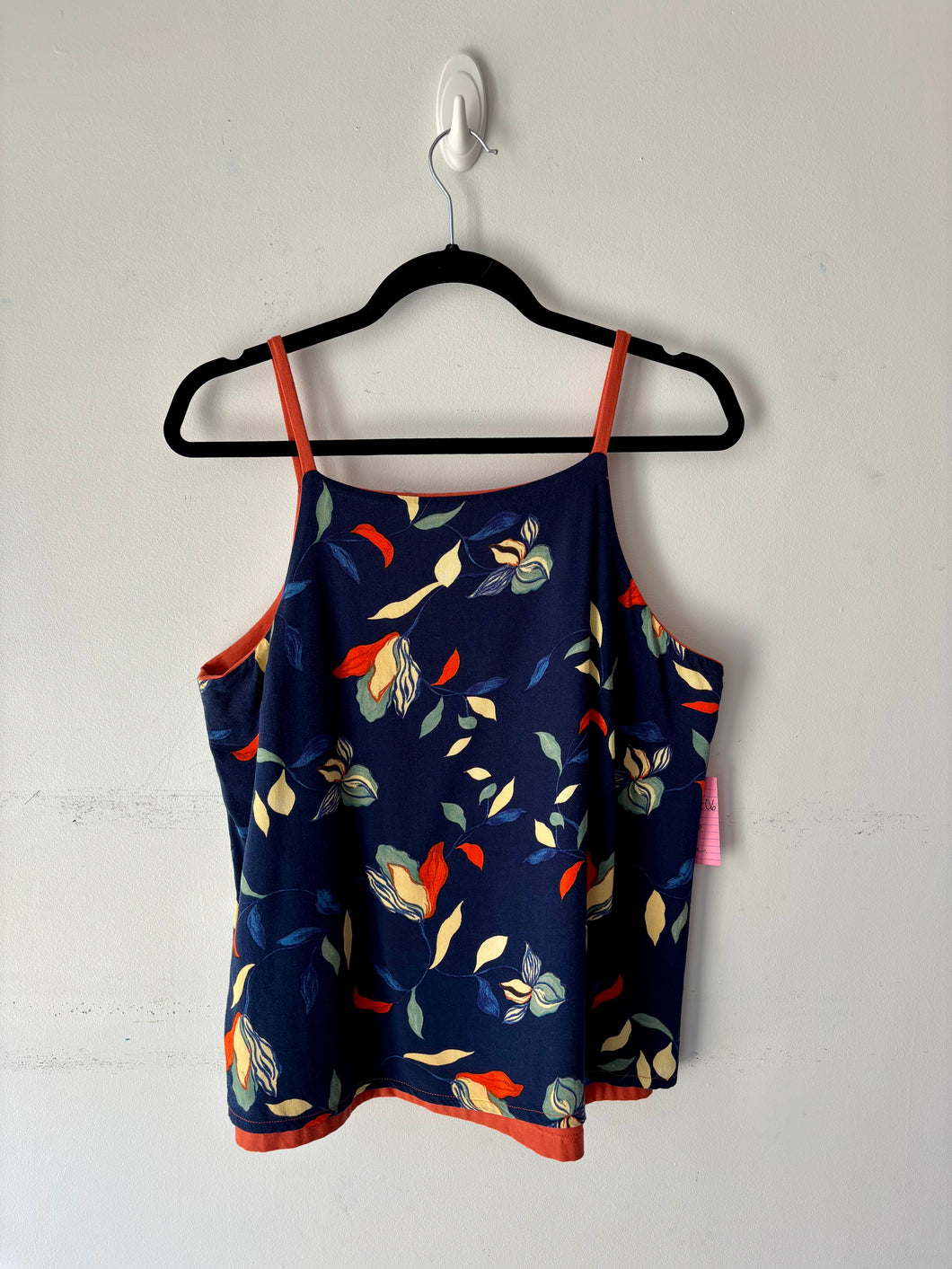 Camisole réversible, fine bretelle, caramel, marine | CJOL-06 (L)