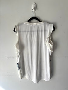 Haut blanc motif cygne, pas manche | SRIV-06 (M)