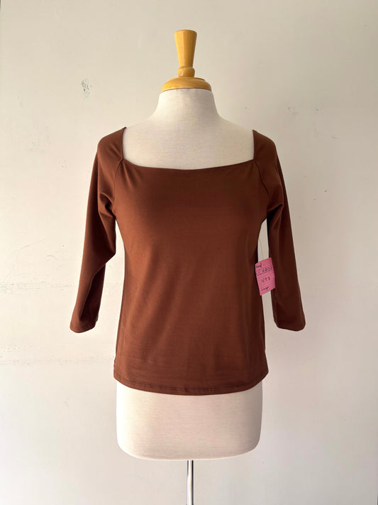 Chandail manches 3/4 brun Meemoza neuf | CCHA-07 (L)