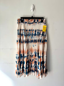 Jupe plissée marine/saumon/blanche | PINK-390 (L fait M)