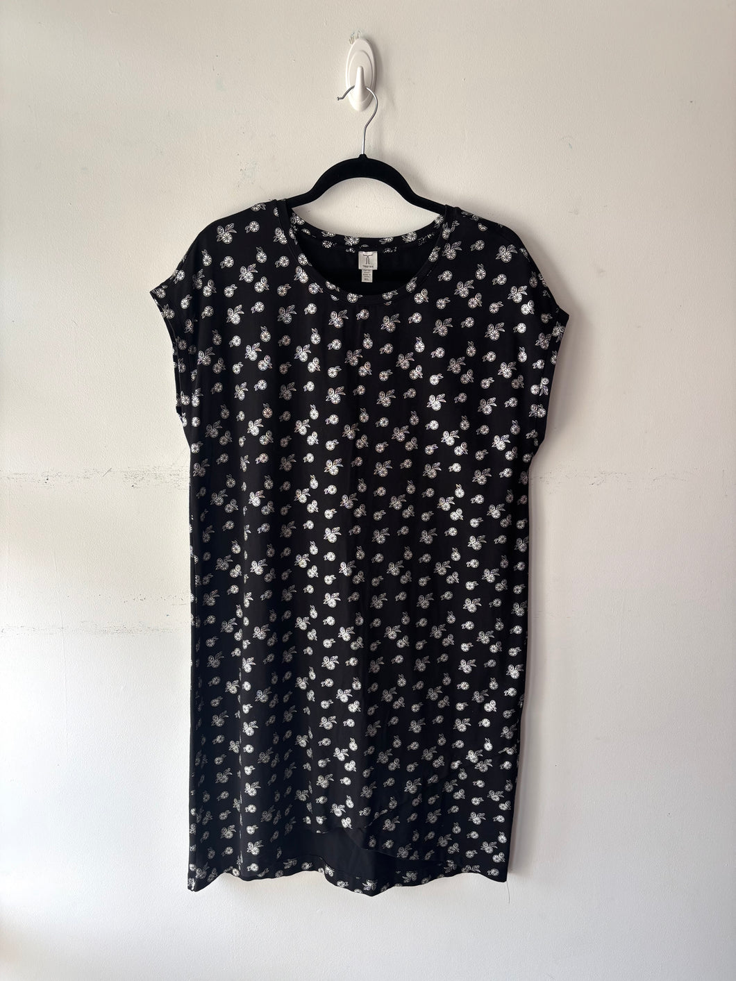 Robe noire/agrume argent, pas manche | PINK-373 (L)