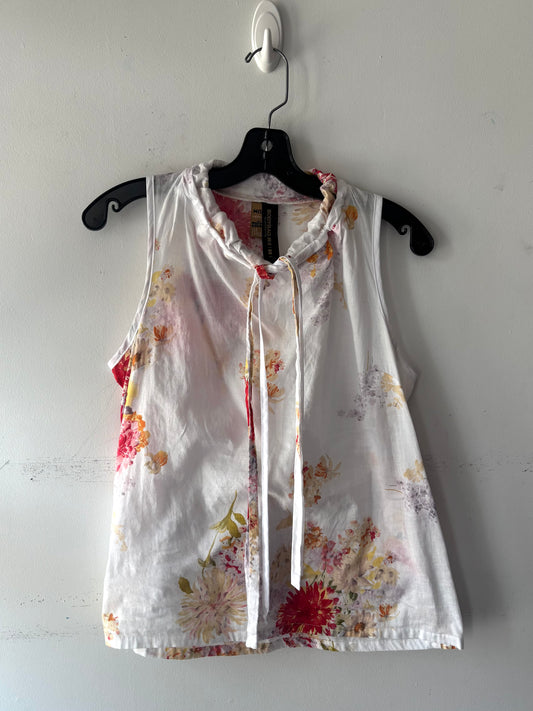 🧚Haut coton blanc imprimé fleur | AFAF-03 (M)