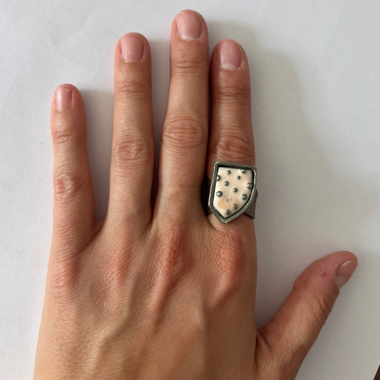 Bague beige picot | MDUB-14