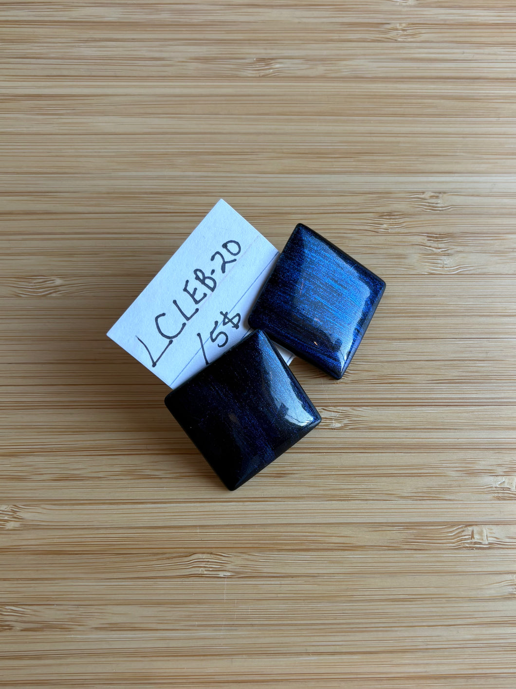 Boucle d'oreilles gros carré noir | LCLEB-20