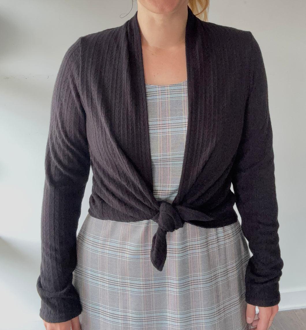 Veste courte tricot noir | Pinkmuchacha'