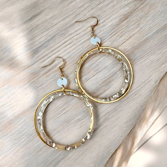 Boucle d'oreilles | Les chics anneaux acrylique et inox | MF-366 | M Fantaisies