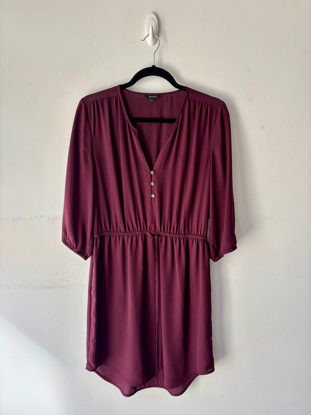Robe bourgogne manches 3/4 | KCHAM-12 (M)