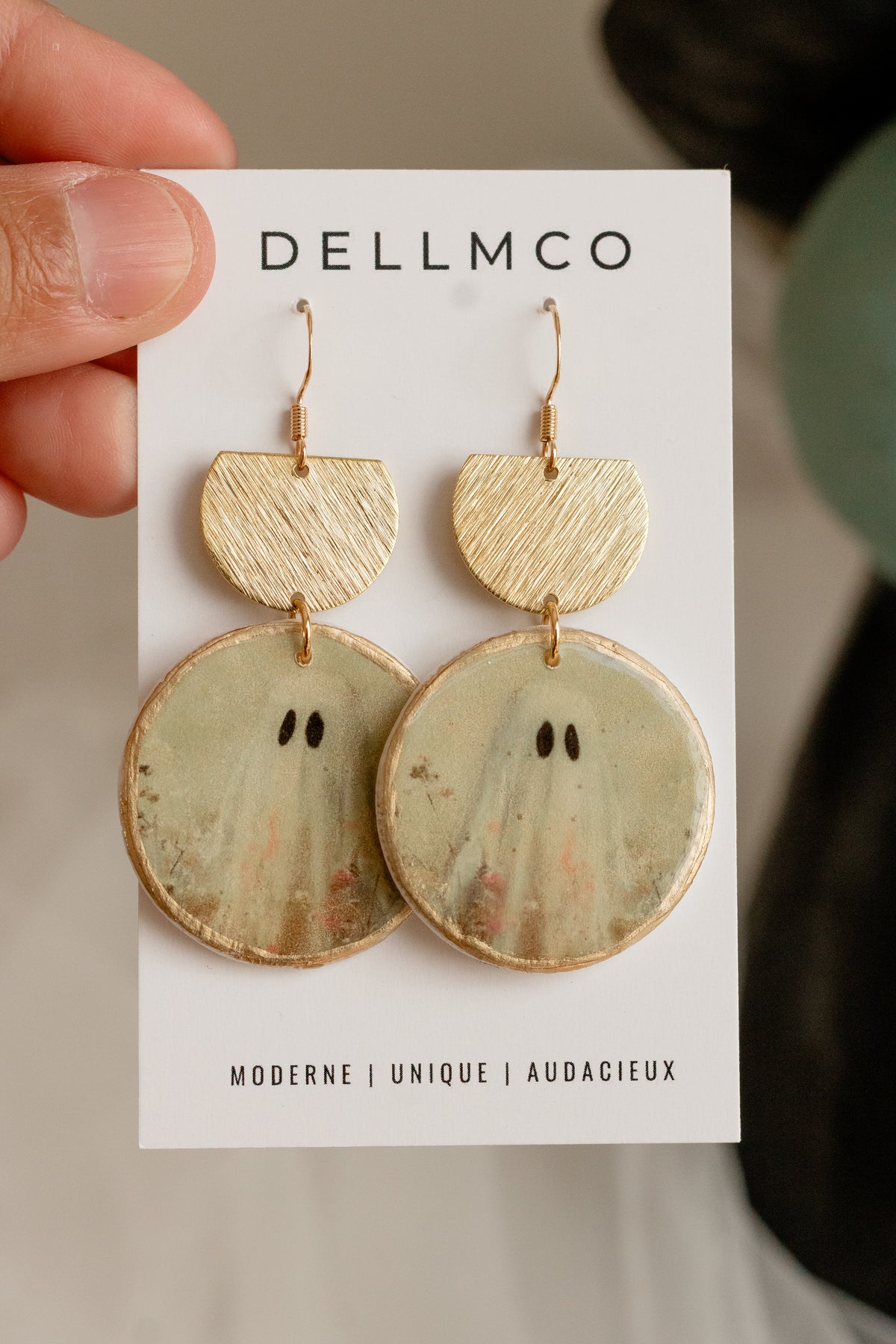 Boucles d'oreilles fantôme | Golden Whisper| Dellmco