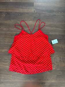 Camisole rouge à pois blancs| PINK-284 (XS)