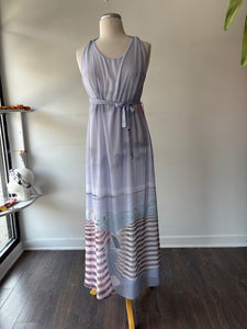 Robe fluide teintes de bleu bretelle | AFAF-15 (M fait petit)