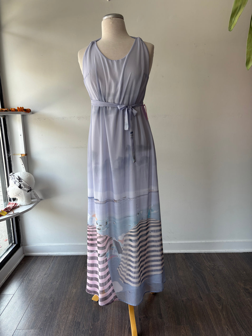 Robe fluide teintes de bleu bretelle | AFAF-15 (M fait petit)
