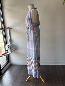 Robe fluide teintes de bleu bretelle | AFAF-15 (M fait petit)