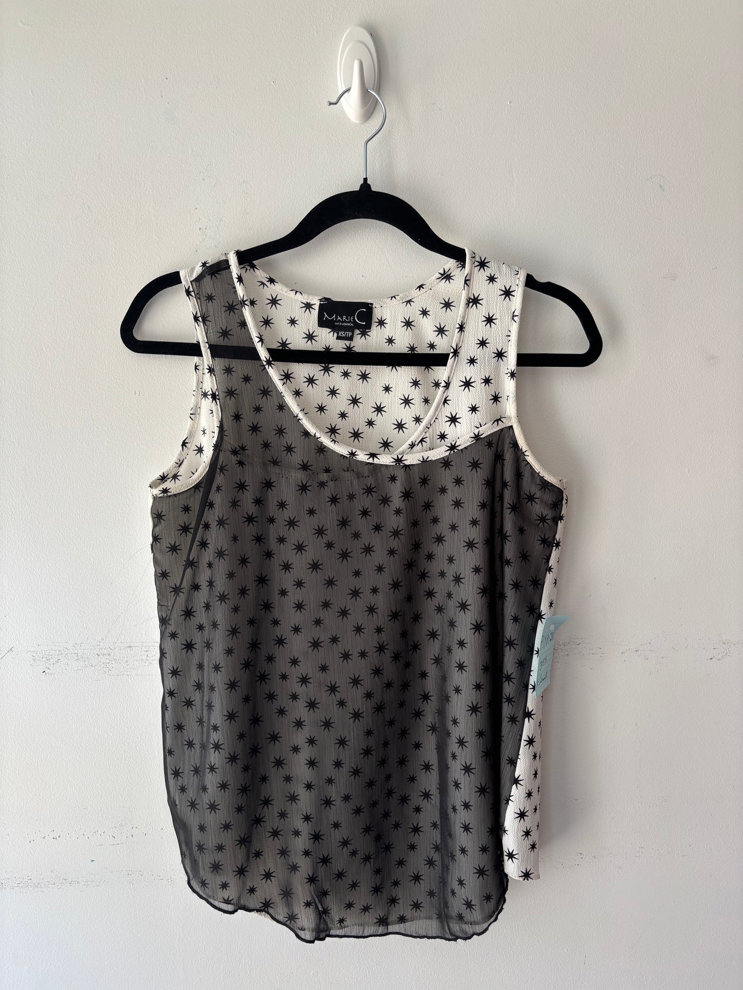 Haut blanc/noir étoiles | PINK-281 (XS)