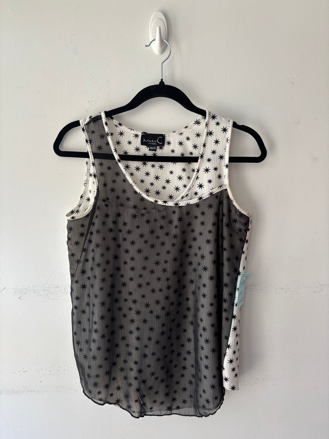 Haut blanc/noir étoiles | PINK-281 (XS)