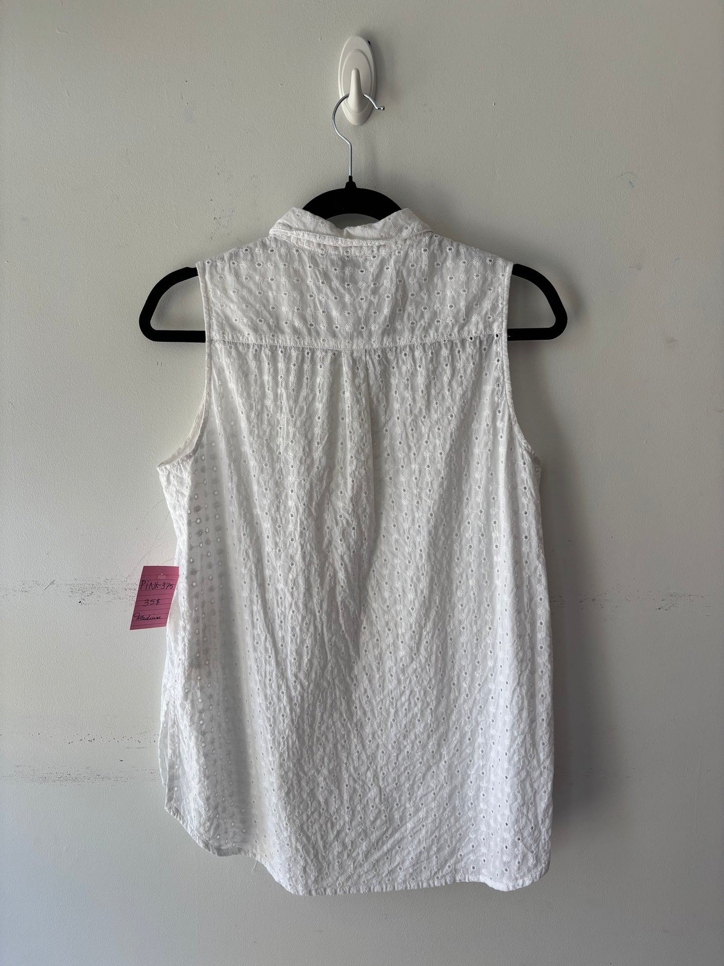 Blouse blanche, pas de manche | PINK-375 (M)