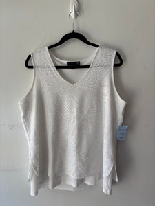 Haut sans manche, blanc dentelle | PINK-378 (XL)