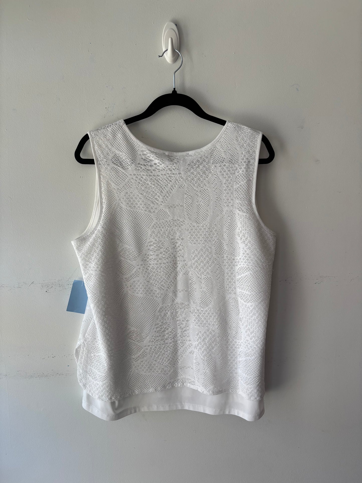 Haut sans manche, blanc dentelle | PINK-378 (XL)