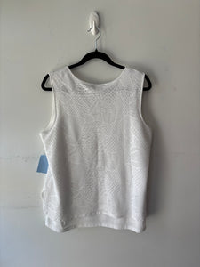 Haut sans manche, blanc dentelle | PINK-378 (XL)