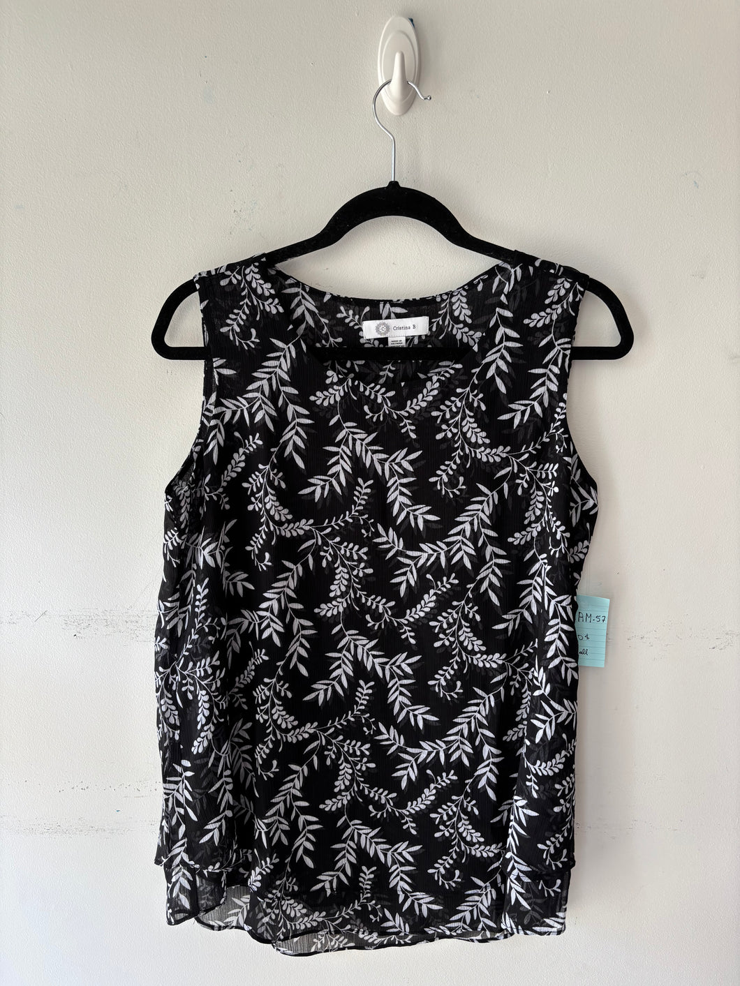 Top fluide noir/blanc | JCAM-57 (S fait M)