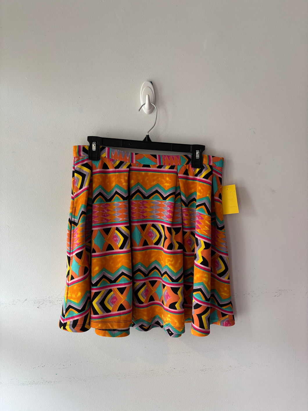 Jupe orangée, rose, jaune motif | PINK-381 (L)