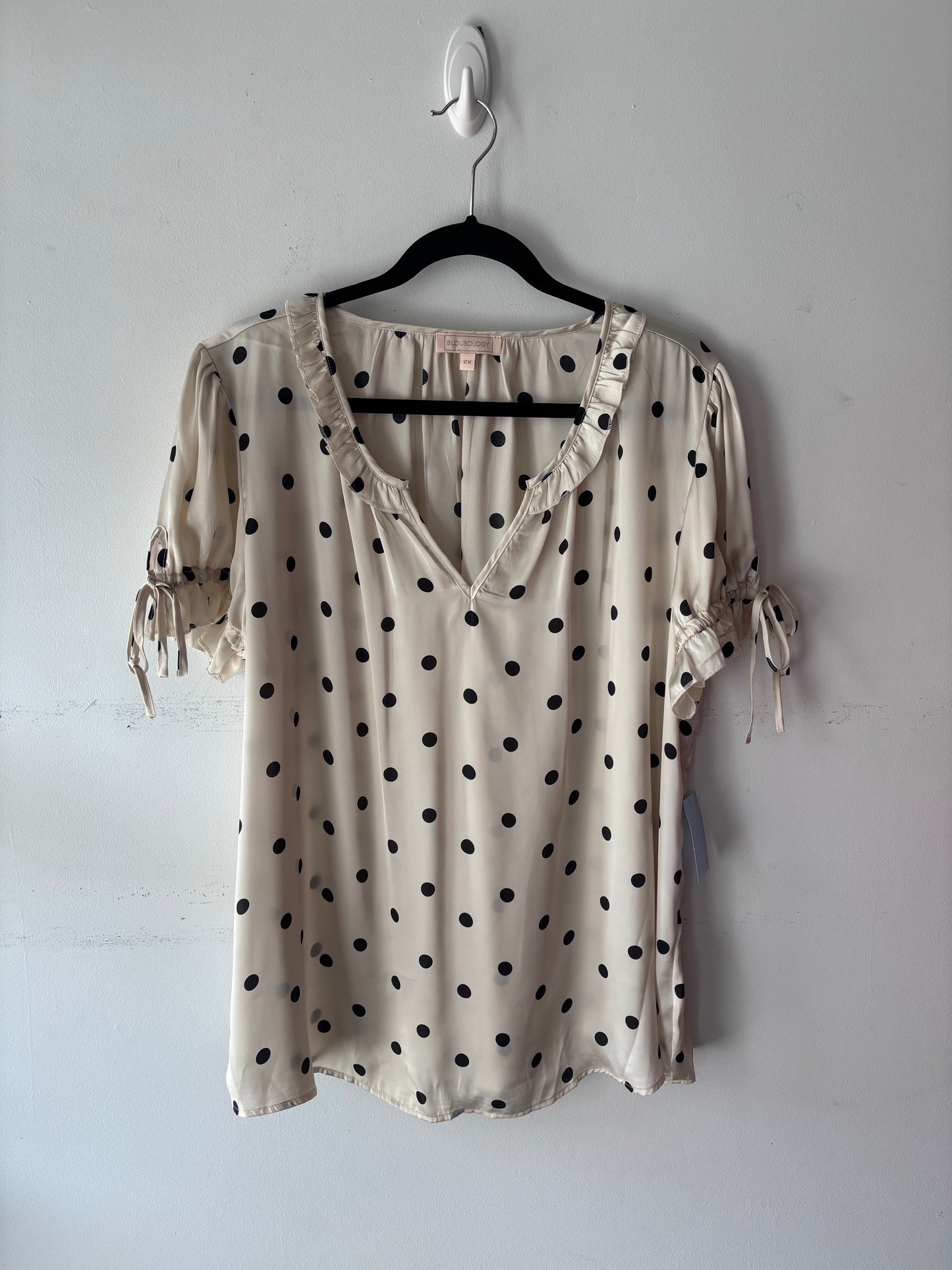 🧚Blouse crème, pois noir | IARS-05 (2 X)