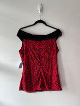 Charger l&#39;image dans la galerie, Haut épaule dégagée, rouge, pois noir | IARS-11 (XL)
