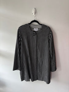 Veste noire/blanche, gros bouton | PINK-384 (12 ans)