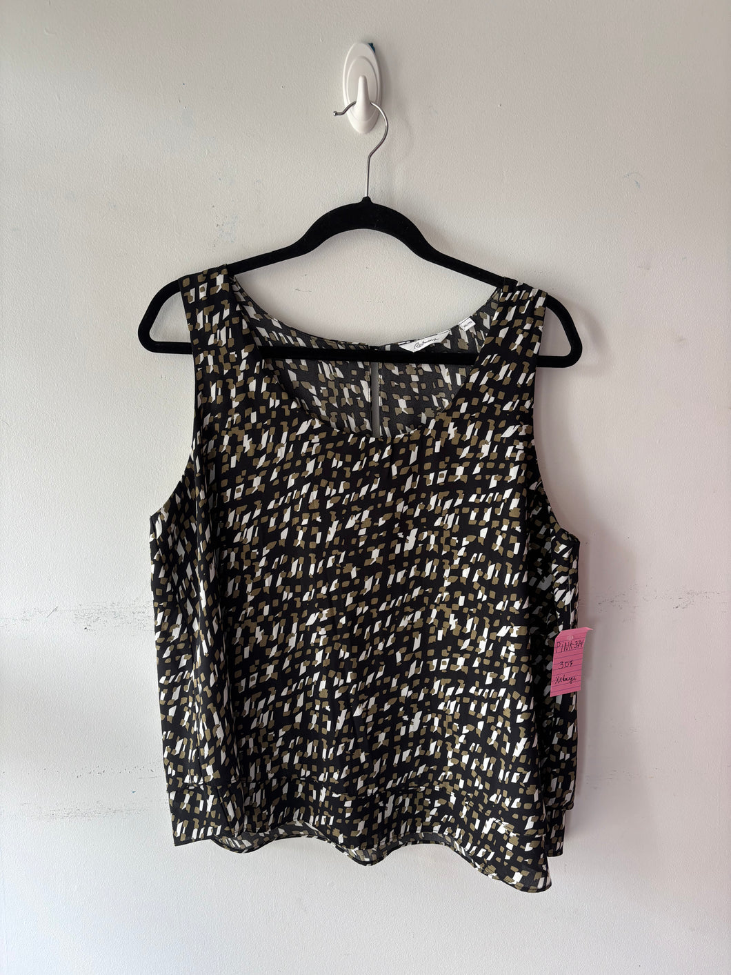 Camisole noir/blanc/kaki | PINK-374 (XXL)