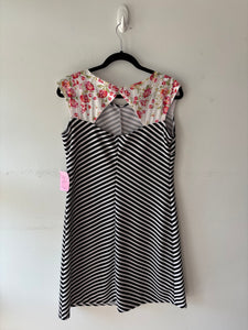 Robe rayée noire et blanc sans manche | CJOL-01 (XL fait petit)