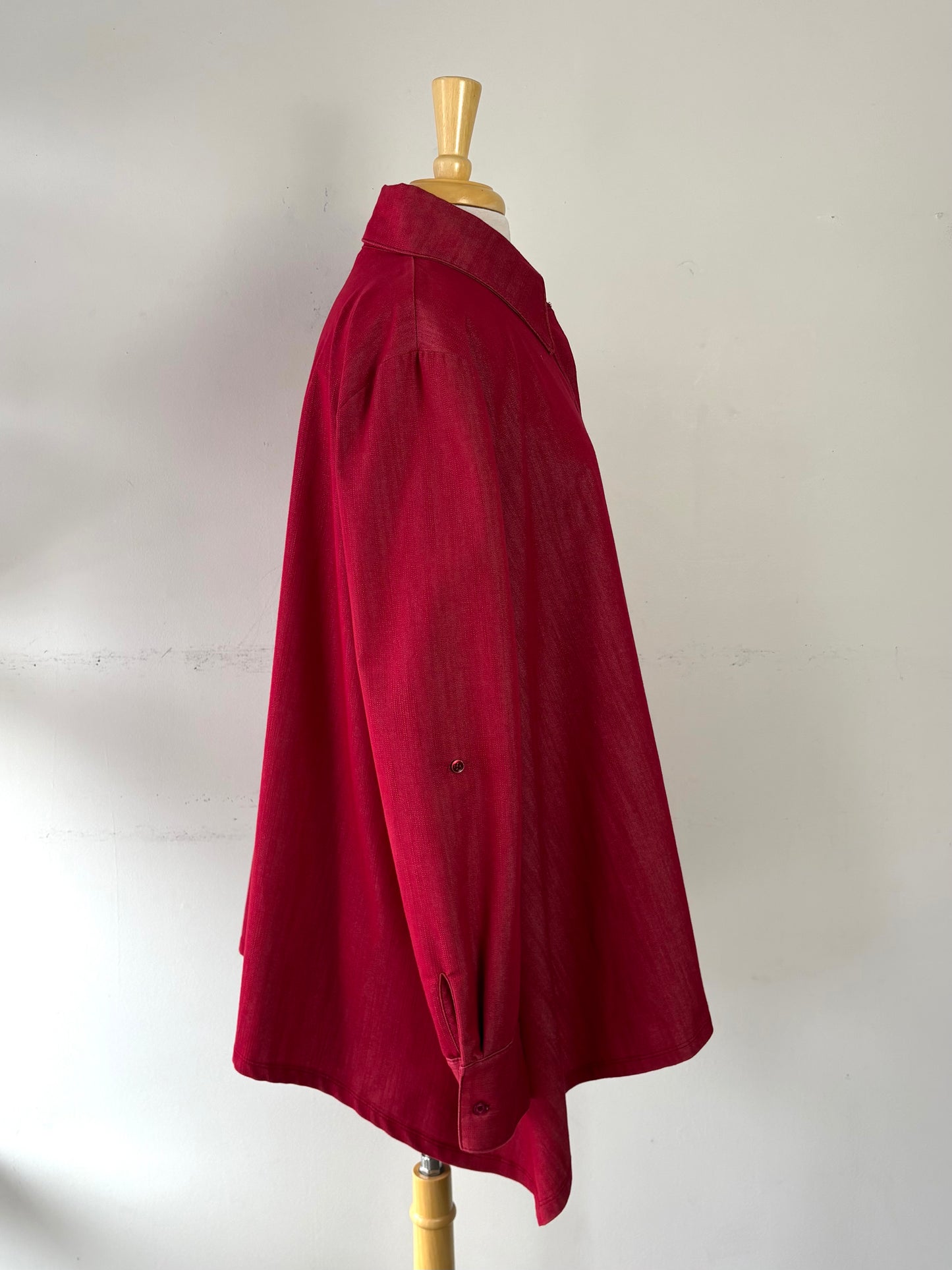 Chemisier long rouge, manche longue | PINK-495 (XL)