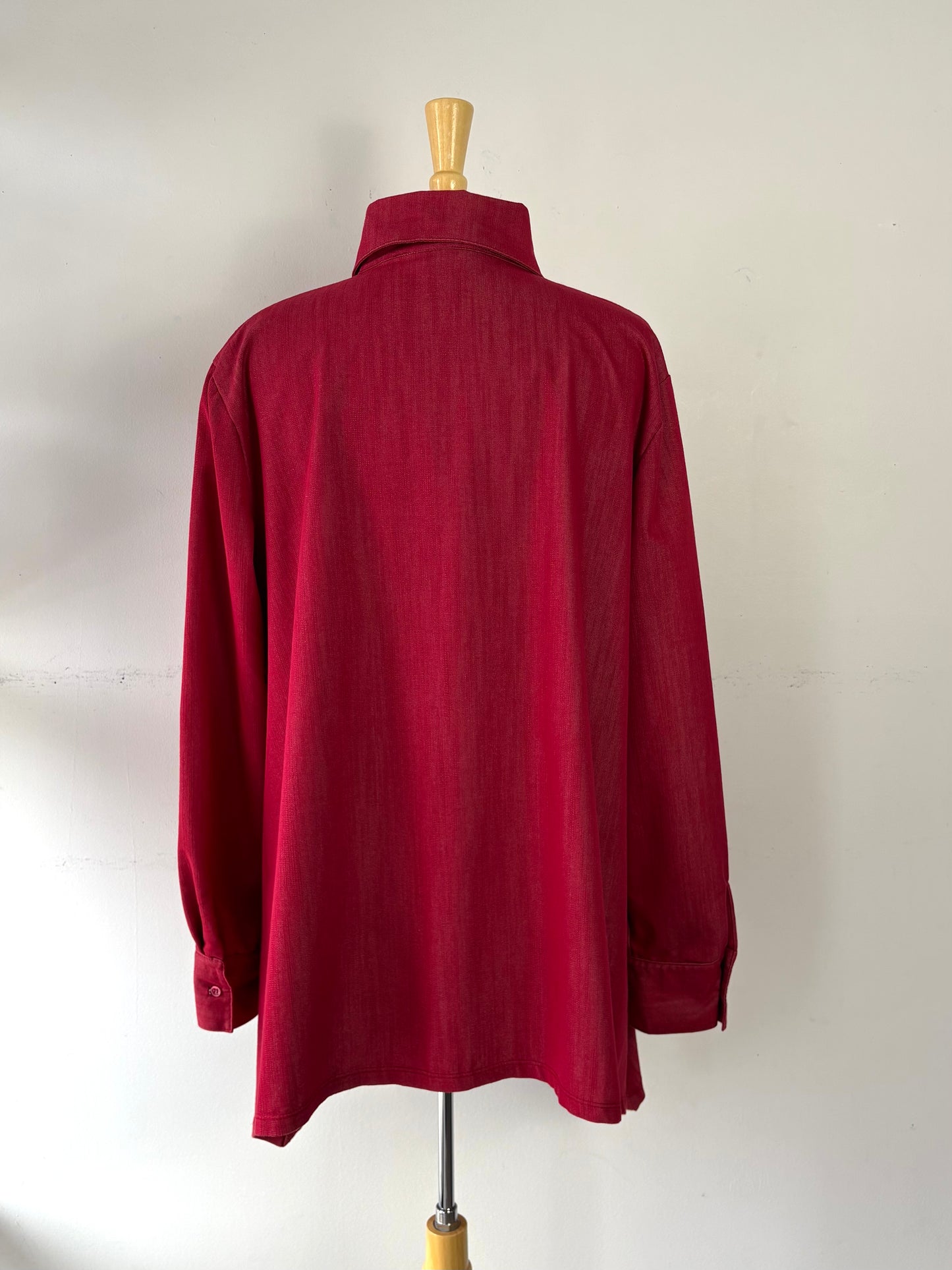 Chemisier long rouge, manche longue | PINK-495 (XL)